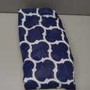 Smiry Round Picnic Tablecloth, Waterproof Elastic Fitted Table Covers for 36" - 44" Tables, Wipeable Flannel Backed Vinyl Tablecloths for Camping, Indoor, Outdoor, Navy & White