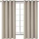 BGment Room Darkening Curtains 63 Inches Long - Grommet Thermal Insulated Drapes Window Treatment Curtains for Bedroom, 2 Panels, 52 x 63 Inch, Camel