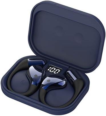 Open-Ear Bluetooth Earbuds with Hook Design, Long Battery Life, Clear Calls, Lightweight, Secure Fit, Workout Ready, Deepblue