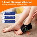 2026 Upgraded Foot Triple Method Massager - Cordless Heated Foot Massager with 5 Heat & 3 Vibration for Soreness Relief & Relaxation, Portable for Home, Office, Travel - Ideal Gift - 1-Pack Black