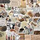 Aesthetic Dark Stickers Pack 50PCS Vintage Sticker for Water Bottles Laptop Journaling, Kechup Retro Stickers for Adults Teens Waterproof Vinyl Decals Cool Sticker