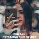 for Motorola Moto Edge Plus 2023/Motorola Edge+ 5G UW 2023/Edge 40 Pro/Edge X40 Phone Case with 360 Rotatable Ring Holder Stand and Card Holder case for Moto Edge Plus 2023 Cover - Black