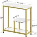 CHOEZON Modern Console Sofa Table 3-Tier Hallway Table Open Storage, Marble Veined Table Top, Metal Frame, for Entryway, Foyer, Marble White and Gold TXG03DJ, 31.5"L x 11.8"W x 30.5"H