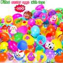 318 Pcs Easter Eggs Filled with Toys, 100 Packs Filled Easter Eggs for Kids Stuffed Easter Eggs for Kids Easter Egg Toys Egg for Easter Egg Hunt Supplies Easters Party Favors Plastic Easter Eggs Bulk