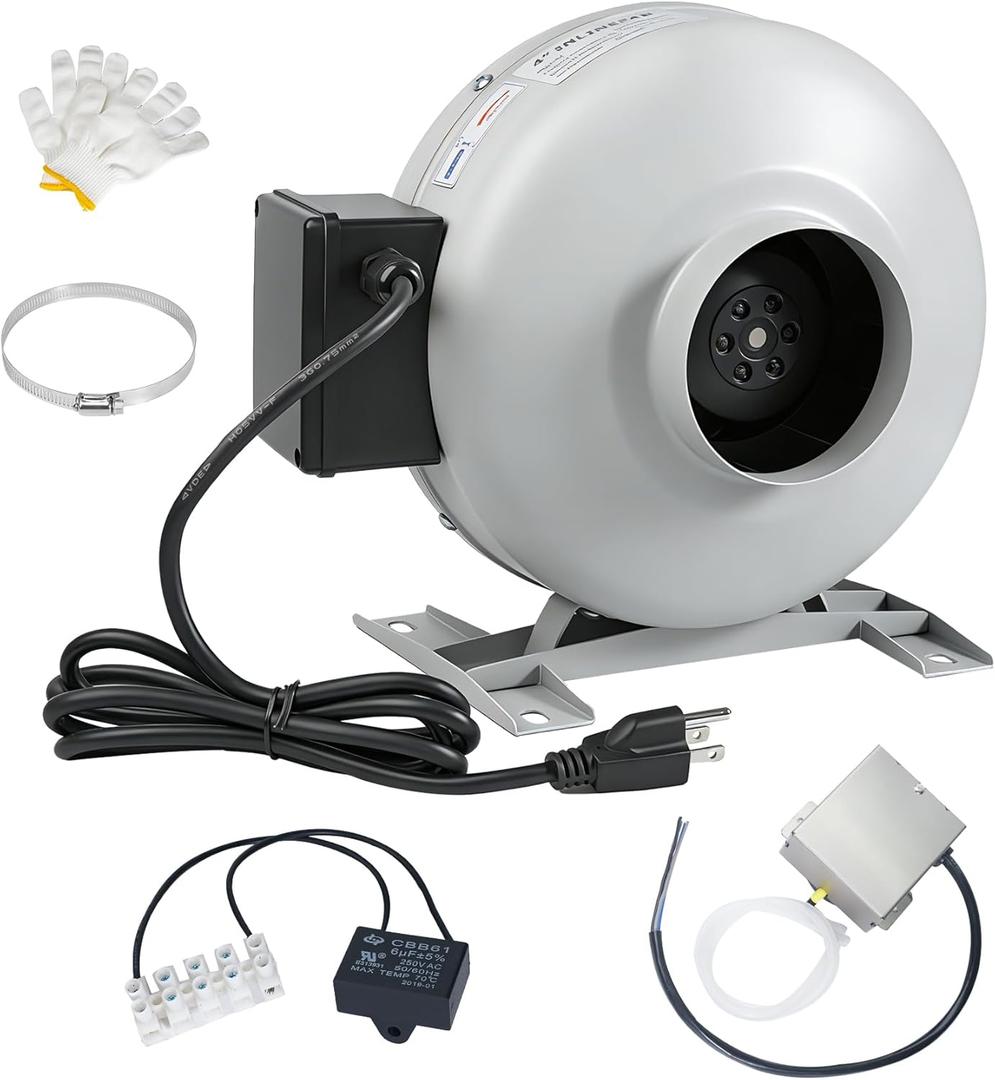 M-4DBT Automatic Dryer Booster Exhaust Fan, 200 CFM Auto-On dryer booster fan for 4 Inch Duct, Quiet dryer vent booster fan, Reduces Drying Time - Easy Install vent fan booster