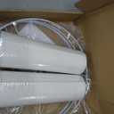 Drum Lamp shades Set of 2, White Line Lamp Shades for Table Lamps Floor Lamp, 13" Top X 13" Bottom X 10" High Large Fabric Lamp Shades, Easy Assembly Replacement Lampshades