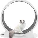 White Cat Running Wheel for Indoor Exercise and Play, Perfect for Active Cats