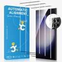 3+2 Pack for Samsung Galaxy S23 Ultra Screen Protector & Camera Lens Protector, Ultrasonic Fingerprint Compatible, 3D Curved Anti-Scratch, Bubble-Free Installation