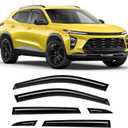 Tape-On Rain Guards Fit for Chevy Trax MK2 2023+ Black Extra Durable Shatterproof Side Window Deflectors,Window Visors, Wind Deflectors - 6 PCS