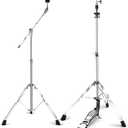 Hi Hat Stand + Boom Cymbal Stand Set, Upgraded 3-Leg Adjustable Hi-Hat Cymbal Stand with Smooth Pedal, Adjustable Boom Cymbal Stand for Drum Hardware for Mounting Crash, Ride, Splash Cymbal