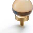 5 Pack Champagne Crystal Cabinet Knobs  Brushed Brass Round Pulls for Modern Dresser, Kitchen, Bathroom & Bedroom Drawers