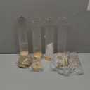 Gold Hurricane Candle Holders 4 Pcs Fluted Candle Holders Gold Taper Candle Sticks Holder Tall Glass Candle Stand Set for Table Centerpiece Wedding Party Christmas Decorations Fireplace Decor