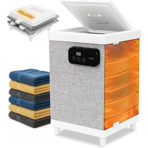 ZonLi 35L Large Towel Warmers,Luxury Foldable Towel Warmer for Bathroom, Auto Shut Off, Fits Up to 3 Oversized 40"X70" Towels,Portable Housewarming Gift (Grey)