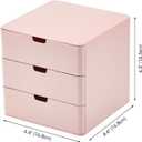 3-Drawer Vanity Organizer, Compact Storage Organization Drawers Small Size Pink