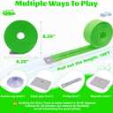 Flexible Race Car Track for Kids Toy, 19Ft Portable Two‑Lane Racing Starter Set, Wall Mount Suction Cups Magnets Hooks, Compatible for Vehicles up to 1/64th Scale-Green
