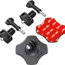 Flexible Adhesive Mount 3M Sticky Helmet Attachment Compatible with GoPro Hero 13 12 11 10 Max 9 8 7 6 Session Insta360 X5 X4 X3 X2 ONE DJI Osmo AKASO Action Cameras (2 Packs)