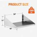 Stainless Steel Microwave Shelf Wall Mount, 24"x18"