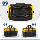 HARDIE BEAR Tool Bag, 18 Inch, Yellow and Black, Wide Mouth Opening, Multiple Pockets, Shoulder Strap
