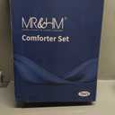 MR&HM Satin Comforter Queen 7 Pieces - Luxurious Pinch Pleat Bedding Set with Comforter, Flat Sheet, Fitted Sheet, Pillowcases & Shams, Super Silky Soft Bed Set for All Season (Queen, Beige)
