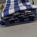 Urban Villa Kitchen Towels 100% Cotton Dish Towels for Kitchen (Set of 6) 20”x30” Dish Cloths Highly Absorbent Kitchen Linen Set with Hanging Loop Perfect for Drying Dishes Cleaning – Blue/White
