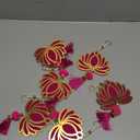 Kalakriti Lotus Artificial Garlands Navratri | Floral Wall Hanging Temple Decoration | Lohri Pongal Pooja Room Back Dropper Showpiece for Home Indian Diwali Decor Gift Item,Pack of 6, 10 Inch