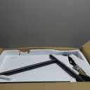 Adjustable Overbed Table, Overbed Bedside Table with Hidden Casters, 360 Swivel C Shaped Side Table, Mobile Laptop Computer Standing Desk for Home and Hospital Use (Walnut)