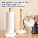 Kitchen Paper Towel Holder, Free Standing Cement Base with Beech Wood Rod, Modern Countertop Dispenser for Bathroom & Kitchen