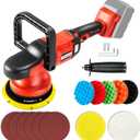 Cordless Car Polisher, Orbital Portable Polishing Waxer Machine with Brushless Motor 6 speeds 750-6800RPM, Compatible with Milwaukee M18 Batteries (NO BATTERY)