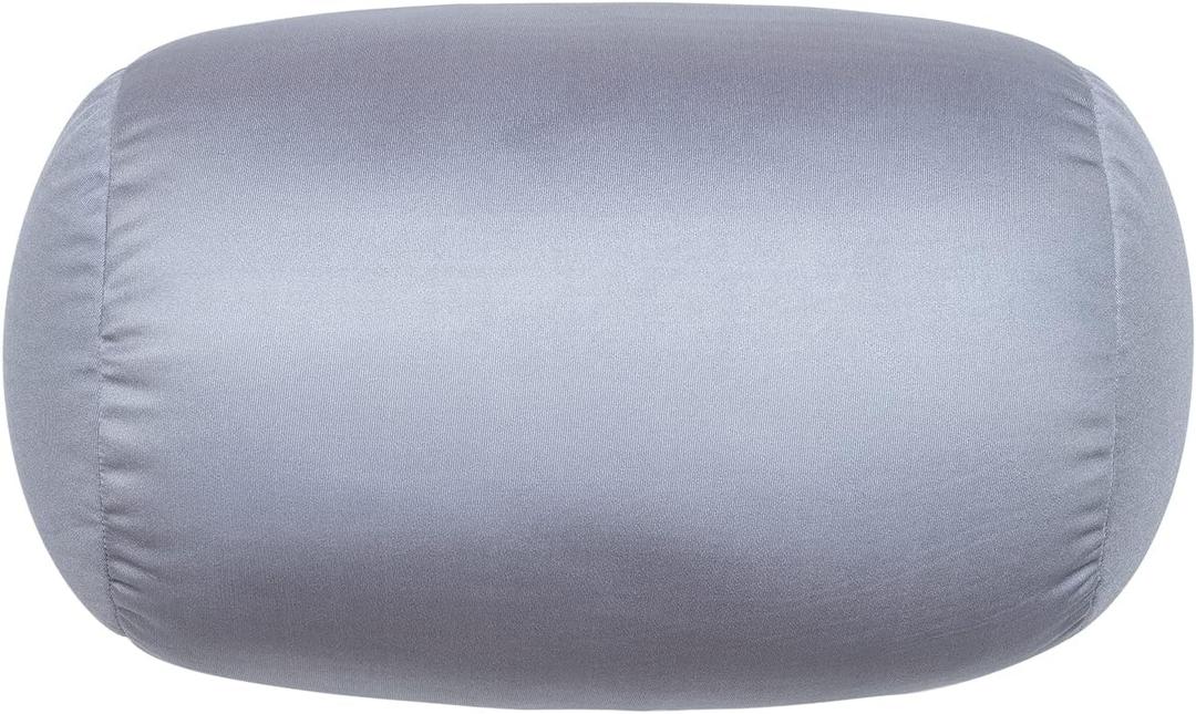 Squish Bean Bed Microbead Pillow Bolster Tube Body Pillow Smooth Cool Touch Fabric Neck & Back Support Throw Travel Pillow Fun Colors (Dark Gray)