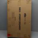 Leteuke Rolling Kitchen Carts with Wheels, 34" L x 17.5" W, 3-Tier Heavy Duty Utility Cart with Wood Tabletop, NSF Commercial Metal Serving Cart with Handle and Shelf Liner for Kitchen, Black