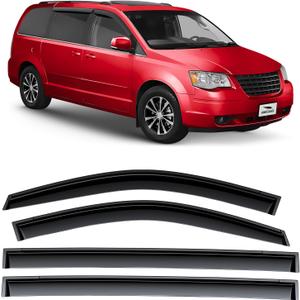 Voron Glass Tape-on Extra Durable Rain Guards for Chrysler Town and Country 2008-2016, Window Deflectors, Vent Window Visors, 4 Pieces - 100441