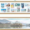 Hongkee 12x36 Picture Frame 2 Packs, Real Glass and Natural Oak Wood Frame, Display Collage Pictures Twelve 4x6 With Mat or Pennant 12 x 36 Without Mat - Horizontal or Vertical Wall Mounting