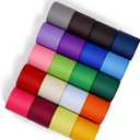 Grosgrain Ribbon 1-1/2 inch 20 Colors 5 Yards/Roll, Total 100 Yards Per Package for Christmas Tree, Wreath Decorations, Bow Making, Gift Wrapping, Flower Bouquet