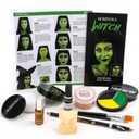 Halloween Witch Makeup, Complete Green Witch Make Up Kit SFX Character Set with Face Paint, Scar Wax for Special Effects Costume Makeup, Dress-Up Cosplay Party, Stage & Theater (Witch SFX Makeup Kit)