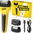 Gorilla Technique 3-in-1 Epilator, Wet & Dry Facial & Body Hair Removal Device, Cordless Rechargeable Electric Tweezers & Shaver & Callus Remover for Women & Men, One, Black & Yellow