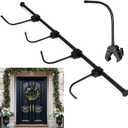 Geelin Front Door Garland Hanger for Christmas Adjustable Wreath Hanger Suitable for Different Doors with No Nails or Screws Heavy-Duty Cast Iron for Holding Christmas Wreaths Decor(35.4" - 63")