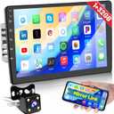 1G+32G Android Radio 10.1 Inch Double Din Car Stereo with GPS Navigation Touch Screen Car Radios with Backup Camera, Support WiFi Bluetooth FM, Mirror Link+Dual USB