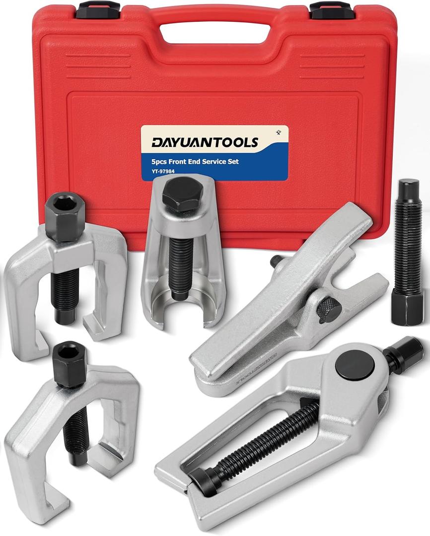 DAYUAN 5pcs Professional Front End Service Tool Kit, Pitman Arm Puller, Ball Joint Separator Tie Rod Remover Tool