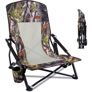 Nice C Hunting Chair, Camping Chair, Turkey Hunting Chair, Turkey Seats for Hunting, Folding Backpacking Chair with Cup Holder & Carry Strap Compact & Heavy Duty, Travel, Picnic (1 Pack Wild)