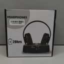 WallarGe Dual Wireless Headphones for TV Watching with RF Transmitter, Bluetooth Over-On Ear TV Headphones Wireless for Seniors, No Lip-Sync Delay, Plug & Play. Set of Two (RGB)