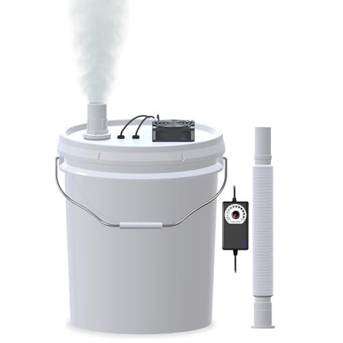 19L Large Capacity DIY Humidifier Kit - for Plant, Mushrooms, Grow Tents, Terrarium | Coupled with a 5-Gallon Bucket Becomes Cool Mist Humidifier, Extendable Hose, High Output & No-Leak(2 Foggers Kit)