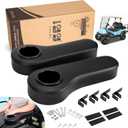 10L0L Golf Cart Rear Seat Kit Arm Rest Set with Cup Holder for Yamaha EZGO Club Car Golf Cart UV-Proof Coating Long Lasting, No Drilling Kits Include (Black)
