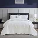 Bedspread oversized King 102x118，Beautiful Leaf Stitching，5 PCWhite
Premium quality stitching,Pet-Friendly Stitching,Microfiber Reversible,Versatile styling,Elegant,Durable & Easy Care