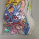 18 Pcs Easter Accessories Set Easter Party Favors - 6 Bunny Ear Headbands, 6 Glitter Necklaces, 6 Glasses for Kids Easter Egg Hunt, Party Favors, Photo Props