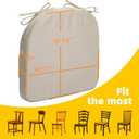 Chair Cushions Set of 4 or 6 Thick Foam Seat Pad Chair Cushion 17"x16" with Ties and Removable Washable Cover for Dining Chairs, Office | Hardwood | Metal Chairs (6, Cream)