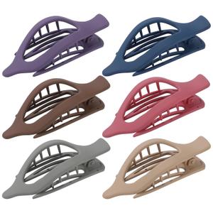 French Flat Hair Clips for Women - 6Pcs Flat Hair Claws for Thin Thick Hair Strong Hold No Slip Grip Hair Claw Clips for Women Girls (Matte Dark color(L:4.6 IN, W:1.97IN))