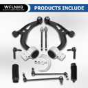 WFLNHB 10pc Steering Suspension Kit Front Lower Control Arm Ball Joint Sway Bar Link Tie Rod End Kit Replacement for Ford Explorer 2011-2017