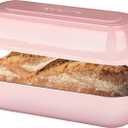 Enameled Cast Iron Loaf Pan with Lid, Dutch Oven Bread pan for Homemade Sourdough Bread Baking, 12.5x5.5 inch, 5qt, Pink