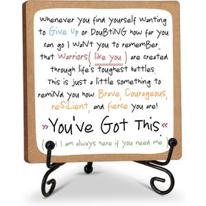 Inspirational Quotes Encouragement Gifts for Warrior Cancer Fighter Best Friends Get Well Soon Gifts Table Centerpieces Inspirational Desk Decor - A03