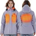 InoKraft Heated Jacket for Women with Rechargeable Battery Pack, Water-Resistant Slim Heated Coat(Included USB-C Cable) (Medium, Purple)